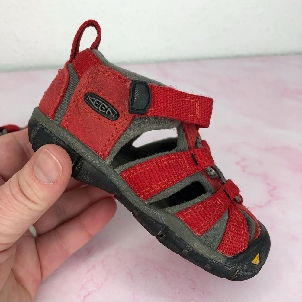 Keen hiking‎ sandals Seacamp red size 5 infant - Picture 11 of 11